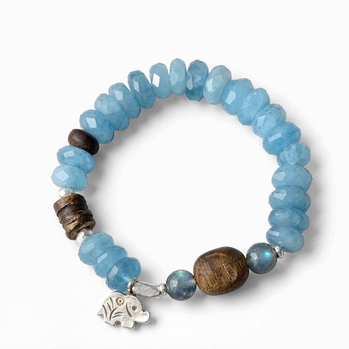 Handmade Raw Aquamarine Bracelet