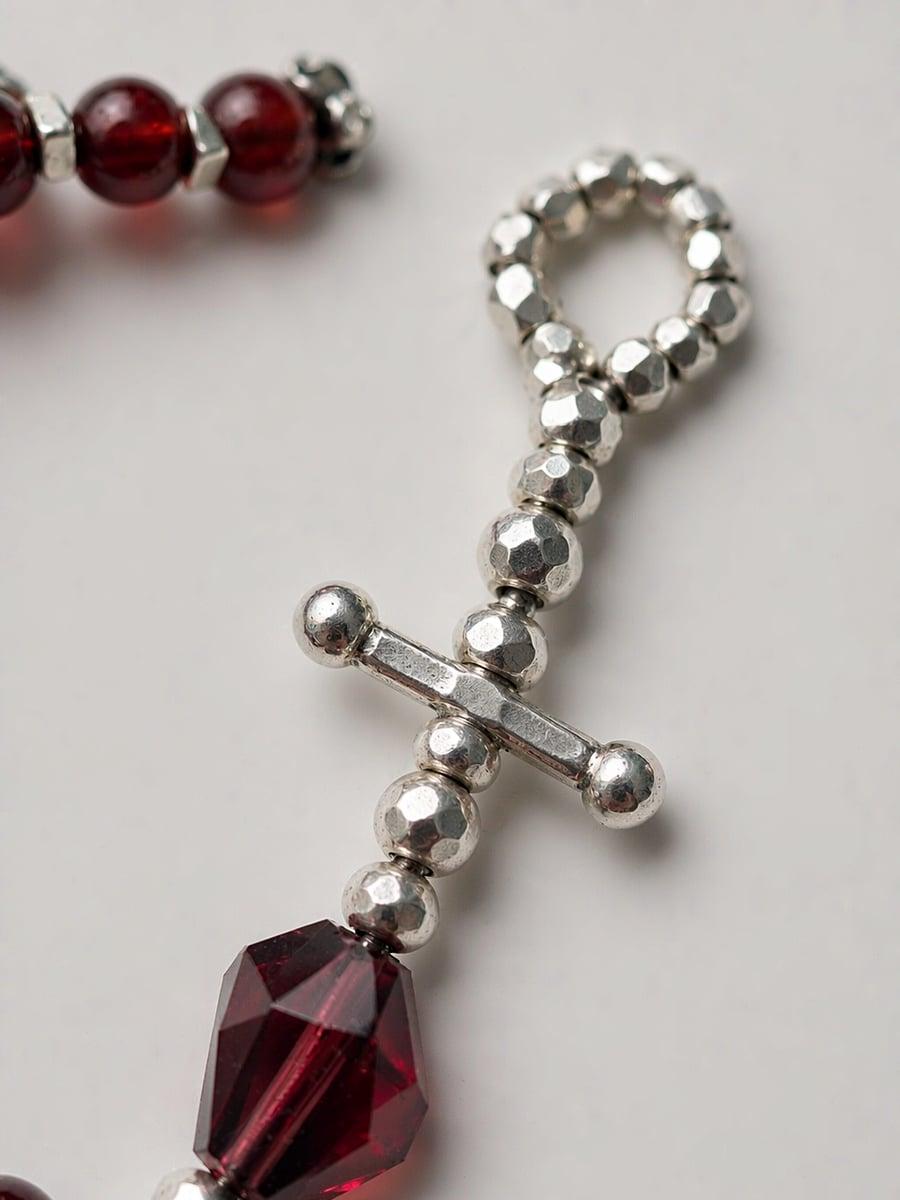 Original Handmade Garnet & Sterling Silver Bracelet — Handmade Natural Garnet Bracelet – Sterling Silver, Original photo 5