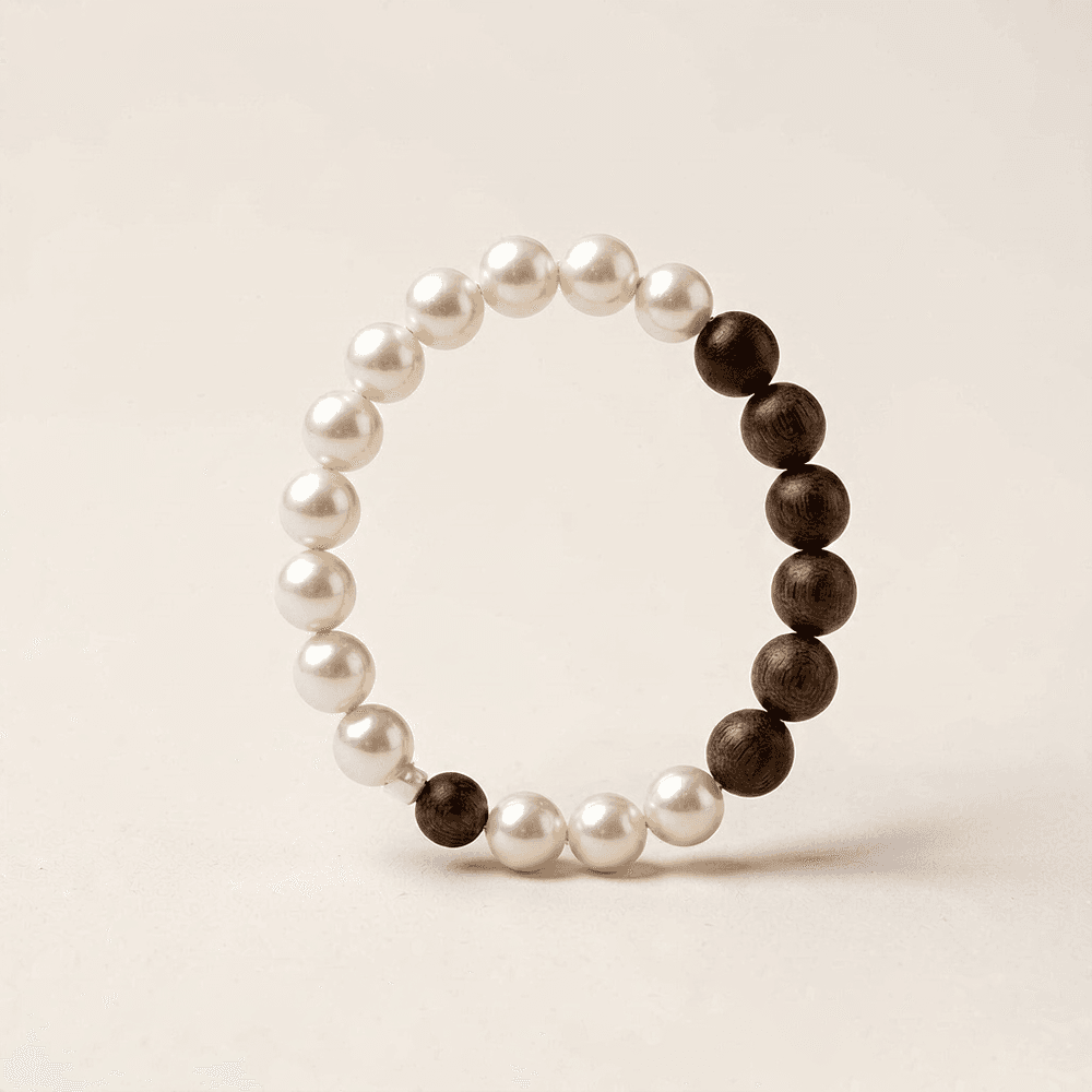 Handmade Natural Freshwater Pearl & Agarwood Bracelet — product photo 6