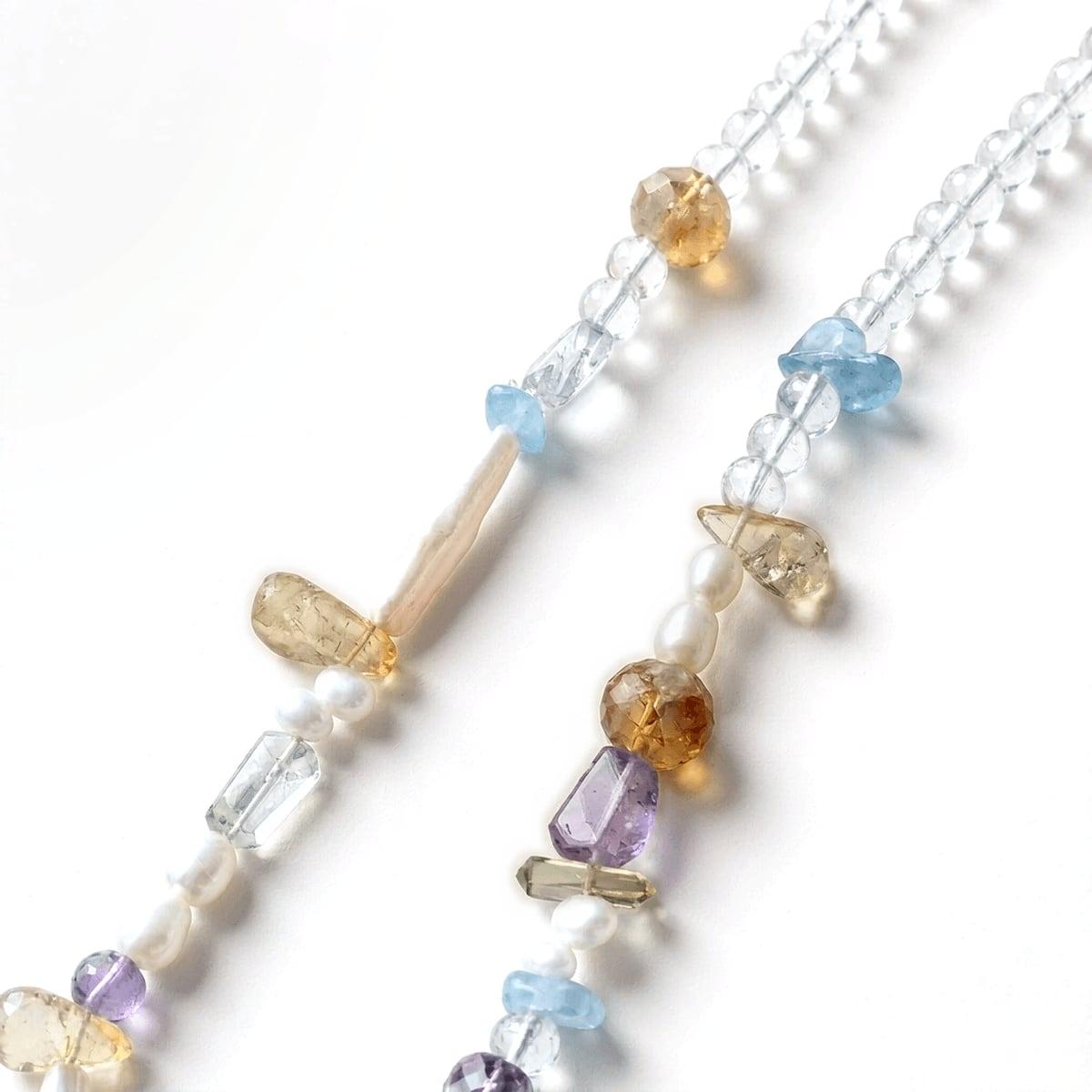 Handmade Vintage Style Mixed Crystal & Baroque Pearl Necklace — A one-of-a-kind handmade necklace featuring a mix photo 6