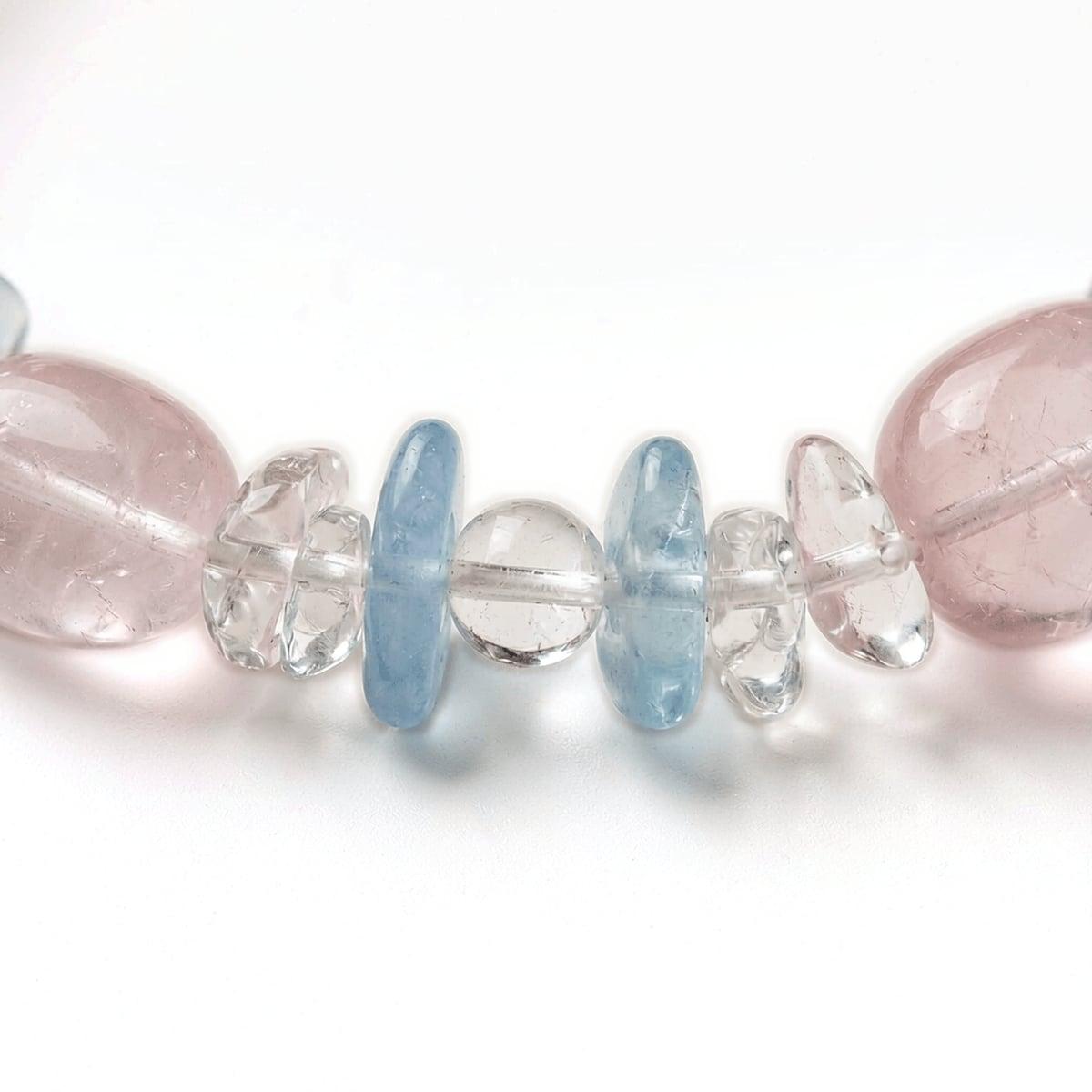 Handmade Natural Rose Quartz & Aquamarine Bracelet — Original Handmade Bracelet – Natural Rose Quartz, Aquamarine photo 5