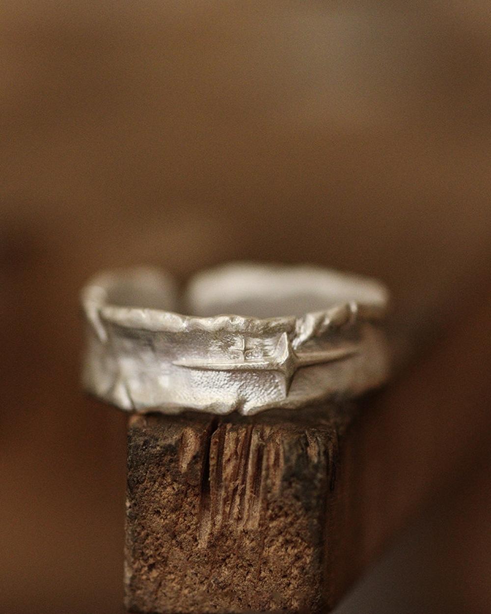Original Handmade 999 Fine Silver Star Ring – Minimalist Unisex Adjustable Couple Ring, Valentine's Gift