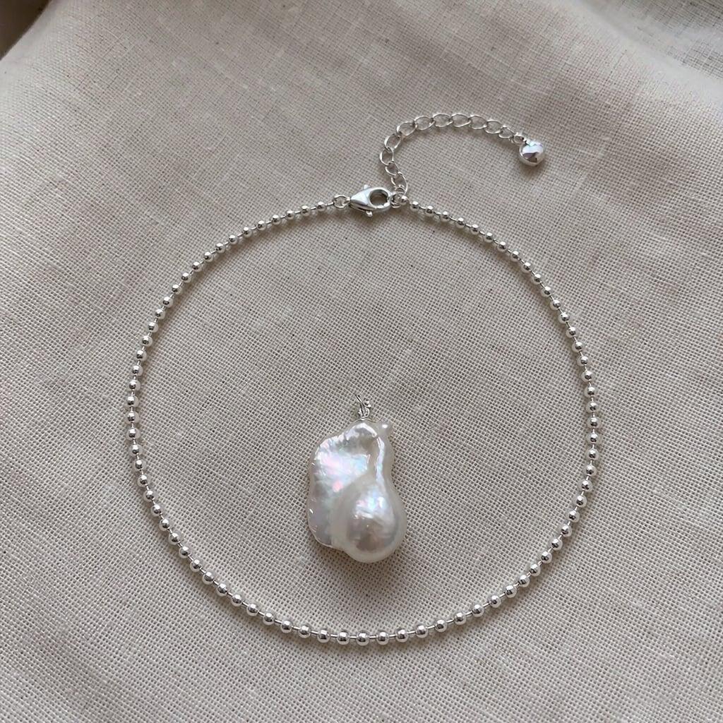 Minimalist Baroque Pearl Necklace — Natural Baroque Pearl Necklace, Minimalist French Style, Dainty photo 7