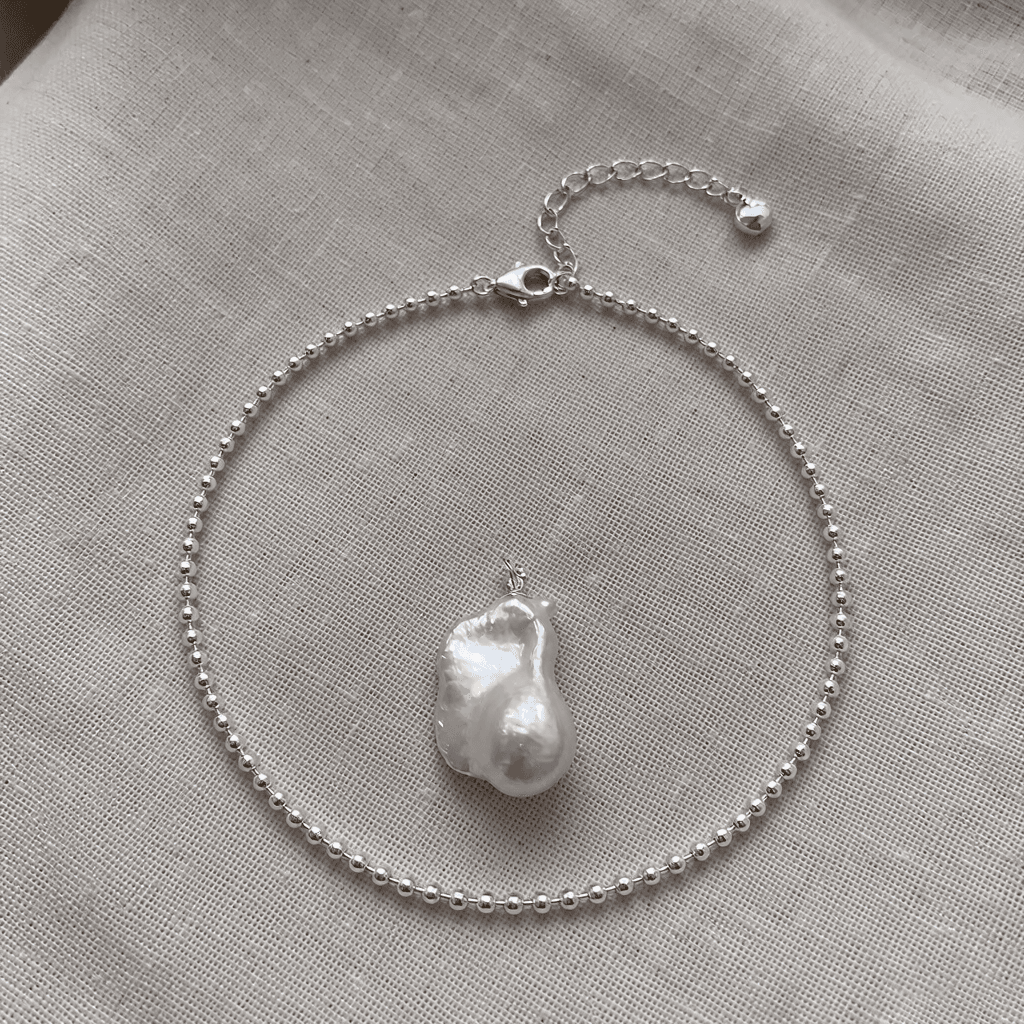 Minimalist Baroque Pearl Necklace — Natural Baroque Pearl Necklace, Minimalist French Style, Dainty photo 7