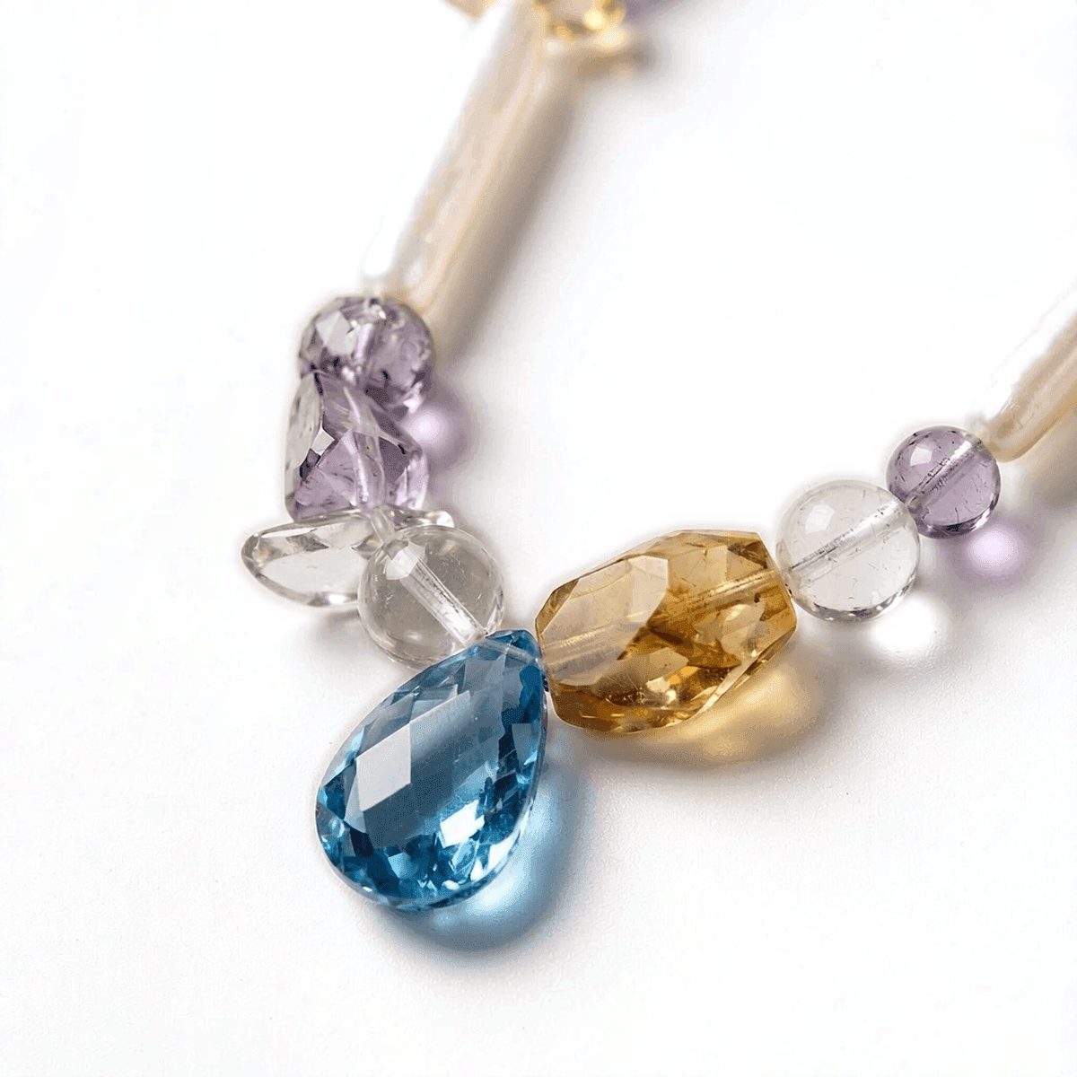 Handmade Vintage Style Mixed Crystal & Baroque Pearl Necklace — A one-of-a-kind handmade necklace featuring a mix photo 7