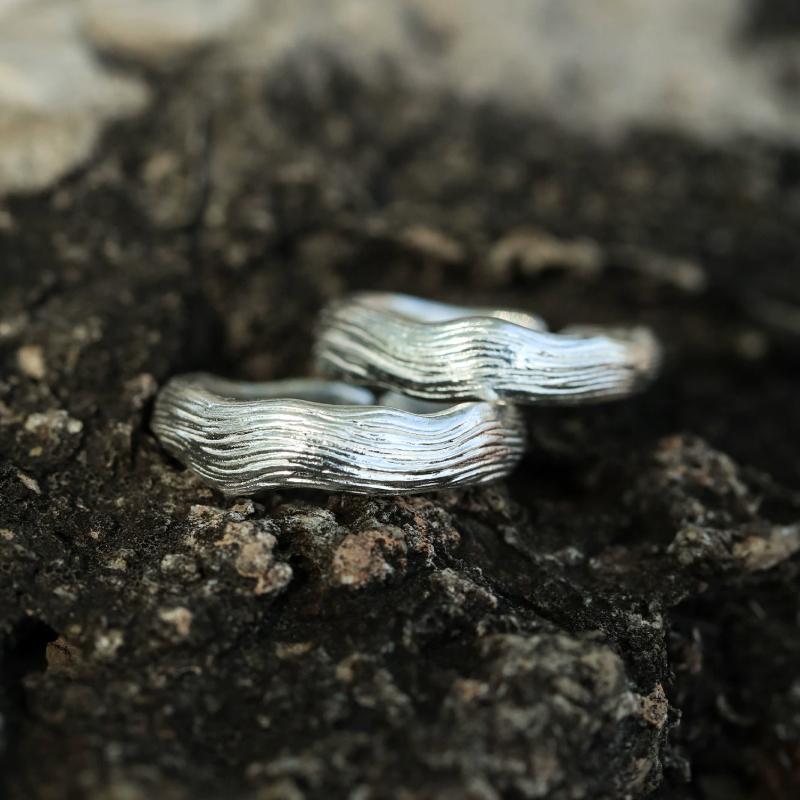 Still Waters Handmade 999 Fine Silver Ring – Wave Texture, Open & Adjustable Design for Men & Women — Handmade in 999 fine silver with a flowing photo 4
