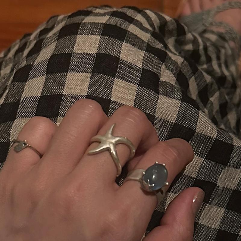 Starfish Handmade S990 Silver Ring – Matte Sandblasted, Adjustable Open Design for Men & Women — A sculptural starfish ring in solid S990 silver photo 7