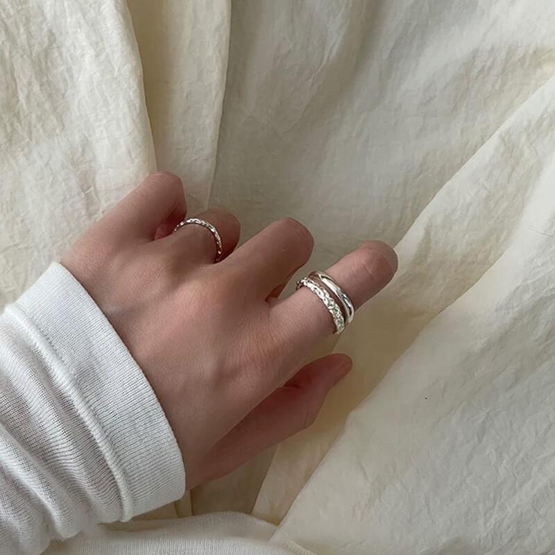 Handmade Silver Ring Collection – Pearl Rings, Open & Closed Designs — Original Handmade Silver Ring Collection – 925/999 Sterling photo 3