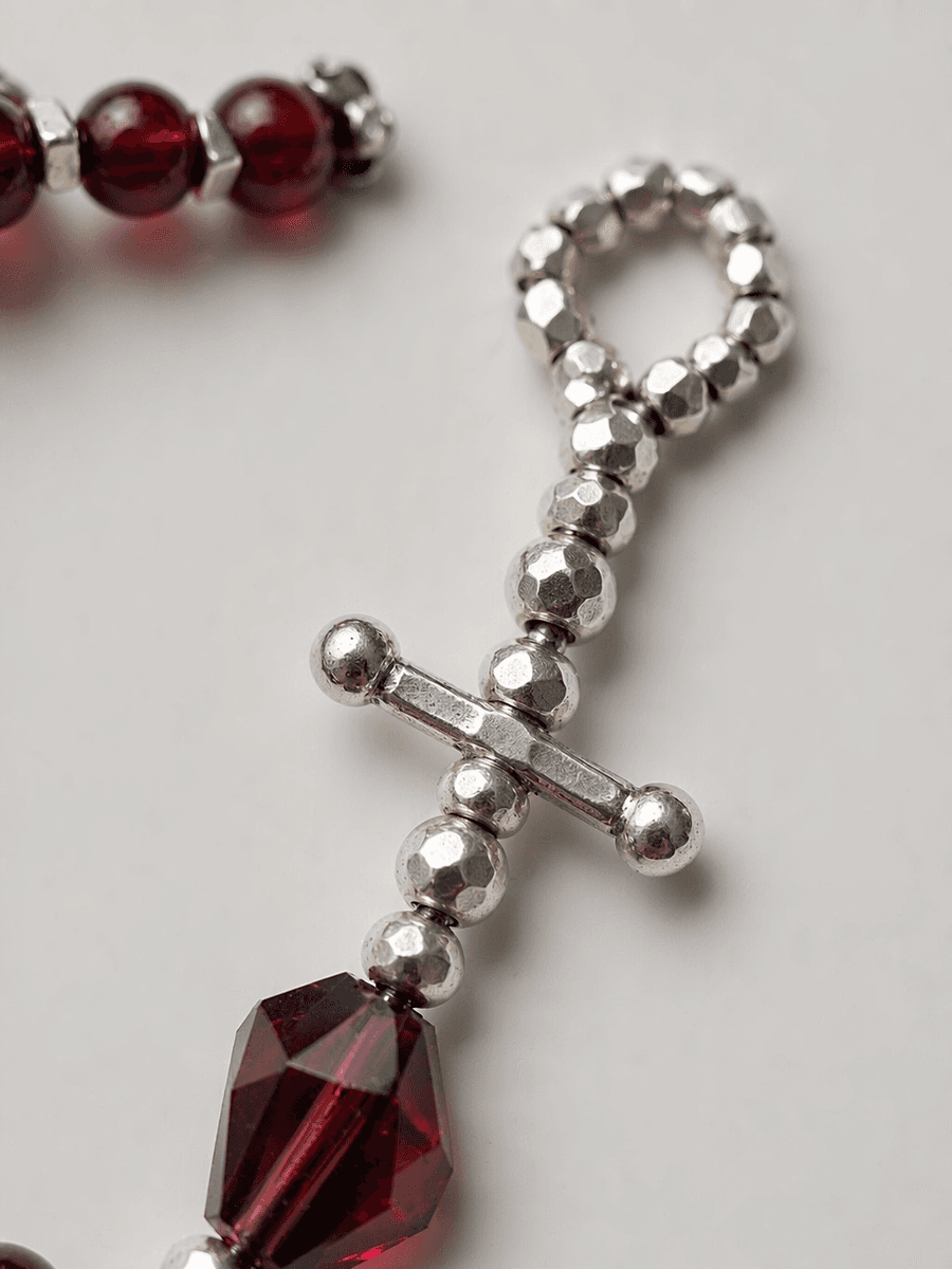 Original Handmade Garnet & Sterling Silver Bracelet — Handmade Natural Garnet Bracelet – Sterling Silver, Original photo 5