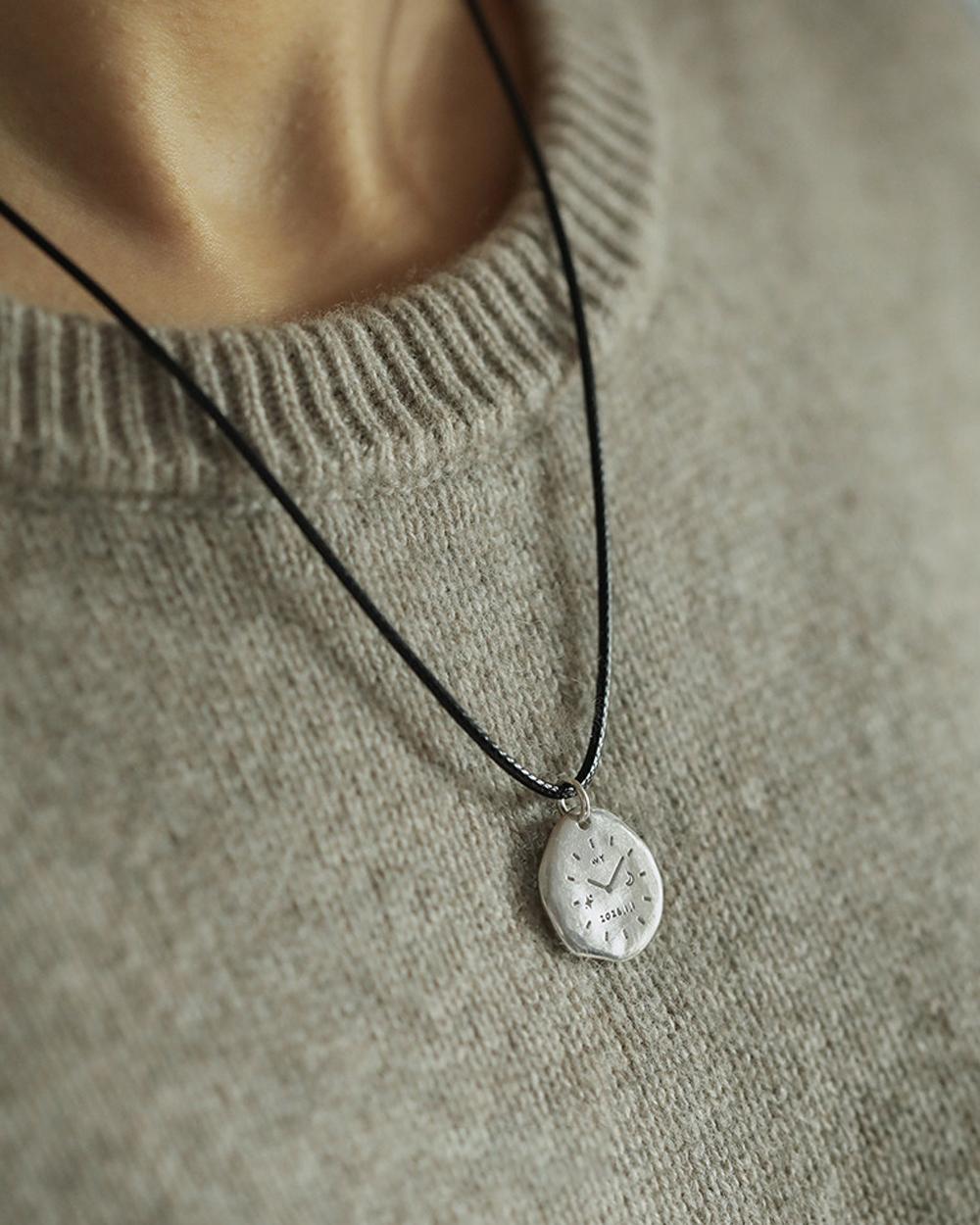Original Time Imprint Custom Hand & Footprint Necklace – 999 Fine Silver Engraved Photo Pendant, Per — Handmade in 999 fine silver, this round pendant photo 7