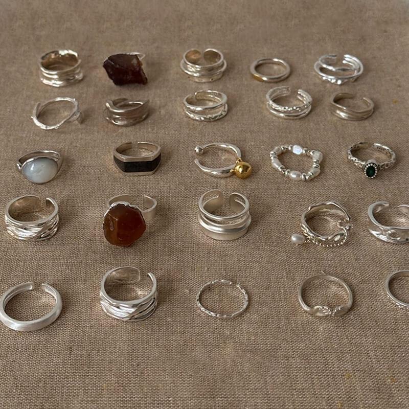 Handmade Silver Ring Collection – Pearl Rings, Open & Closed Designs — Original Handmade Silver Ring Collection – 925/999 Sterling