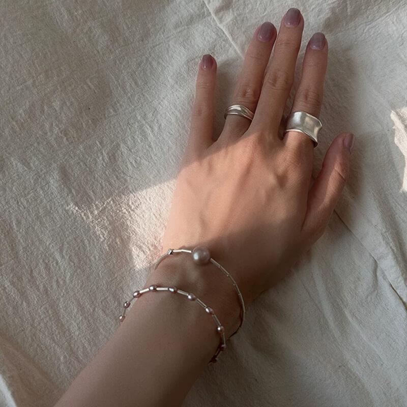 Handmade Silver Ring Collection – Pearl Rings, Open & Closed Designs — Original Handmade Silver Ring Collection – 925/999 Sterling photo 6