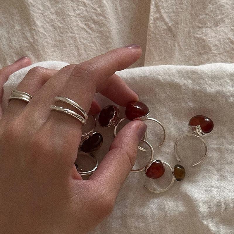 Handmade Silver Ring Collection – Pearl Rings, Open & Closed Designs — Original Handmade Silver Ring Collection – 925/999 Sterling photo 5