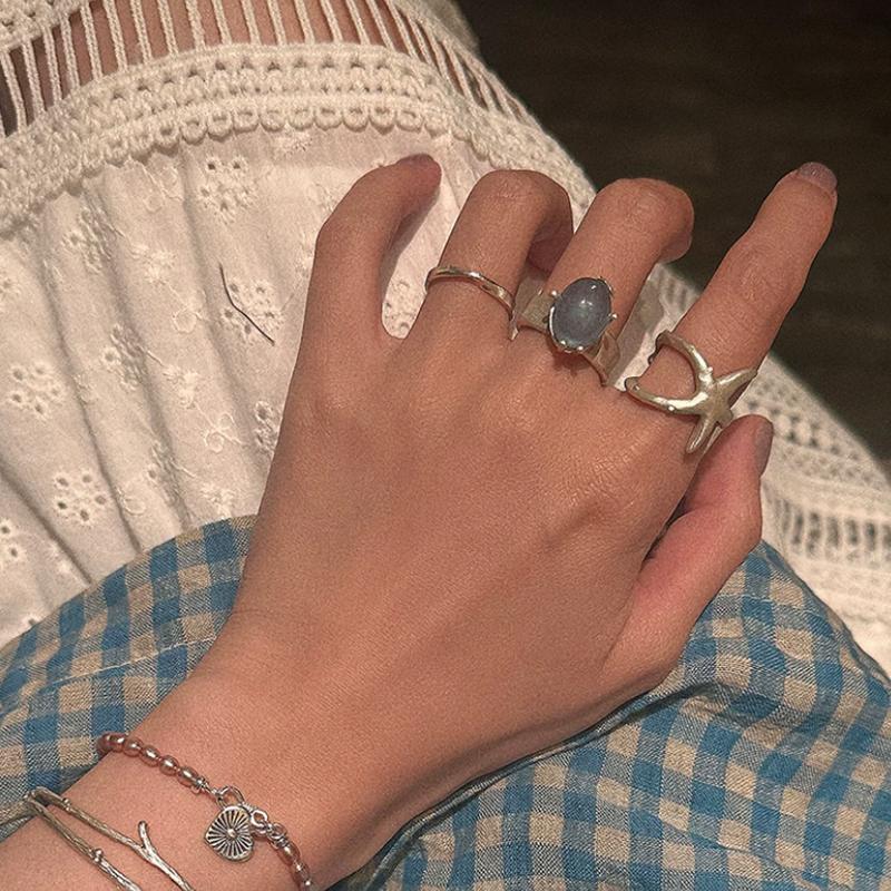 Starfish Handmade S990 Silver Ring – Matte Sandblasted, Adjustable Open Design for Men & Women — A sculptural starfish ring in solid S990 silver photo 8