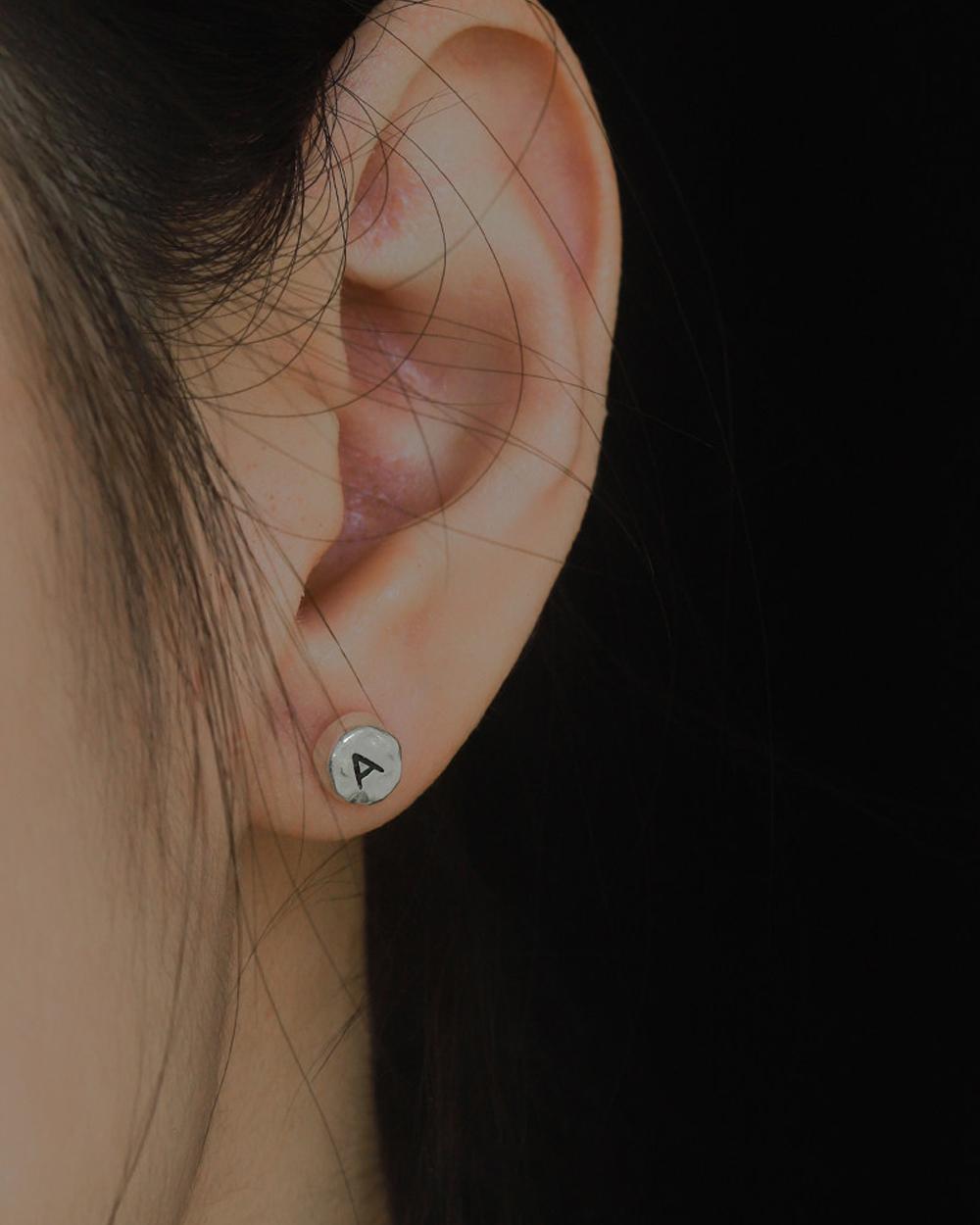 Original Handmade 999 Fine Silver Letter Stud Earrings – Custom Initial Earrings for Men & Women, Mi — Handmade in 999 fine silver, these minimalist letter phot