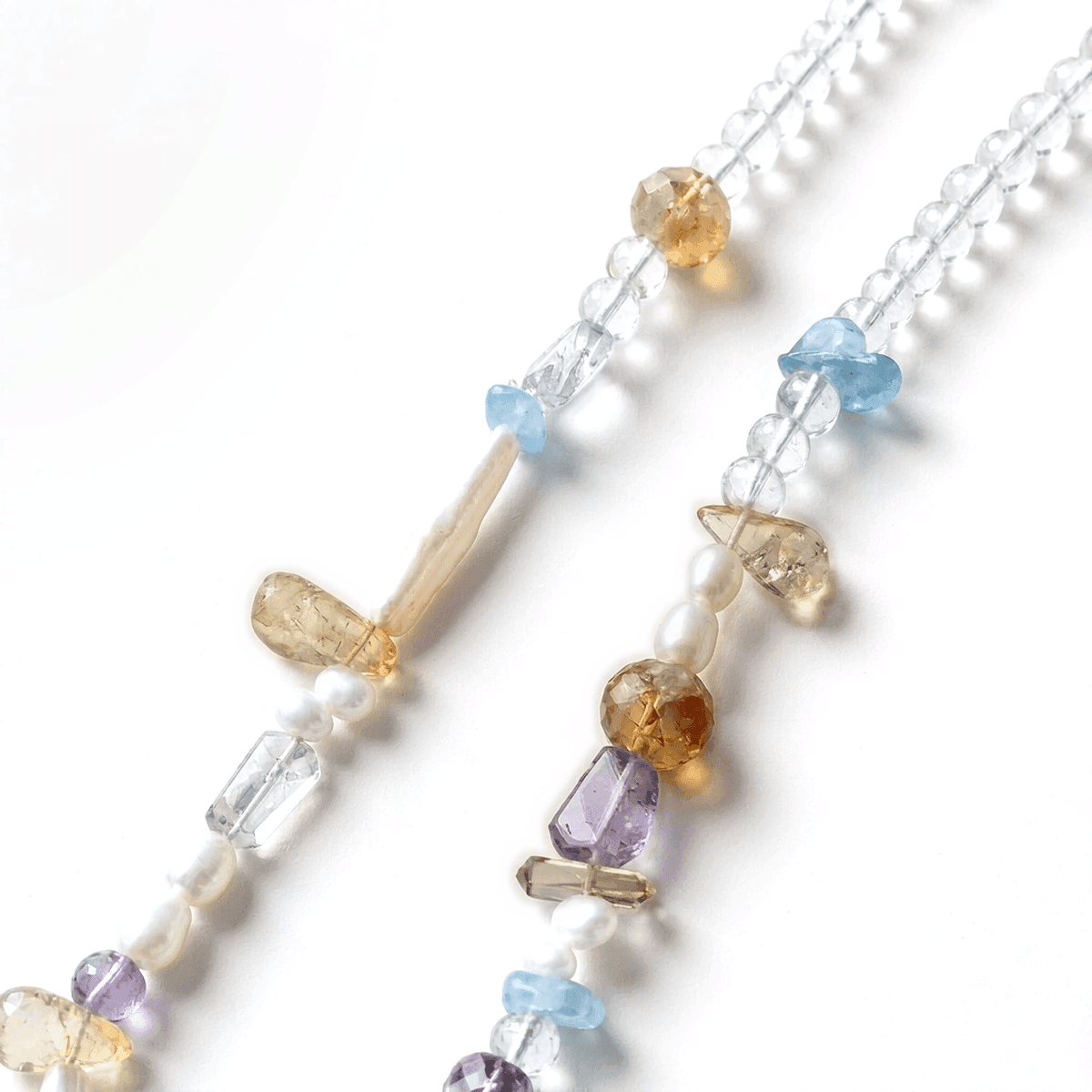 Handmade Vintage Style Mixed Crystal & Baroque Pearl Necklace — A one-of-a-kind handmade necklace featuring a mix photo 6