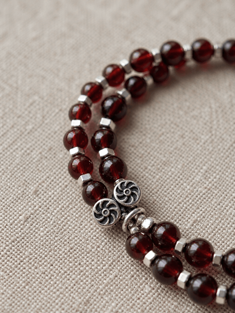 Original Handmade Garnet & Sterling Silver Bracelet — Handmade Natural Garnet Bracelet – Sterling Silver, Original photo 4