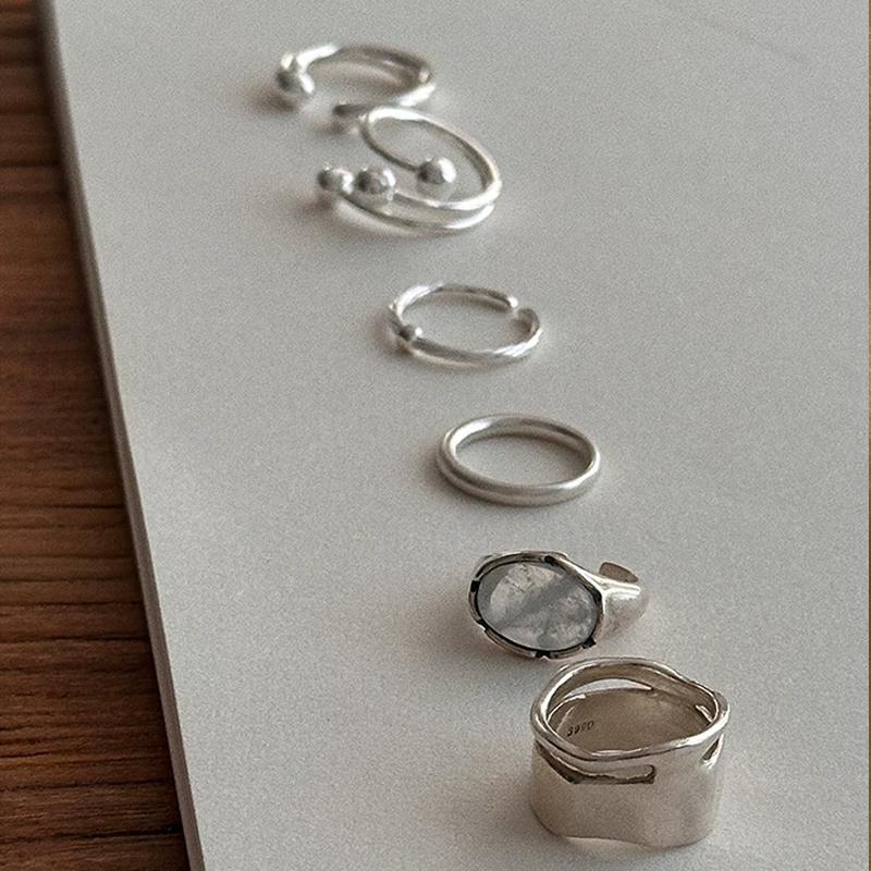 Handmade Sterling Silver Ring Collection – S925/S990 Silver with Pearls & Natural Stones, Open & Adj — A curated collection of handmade S925/S990 sterling silve