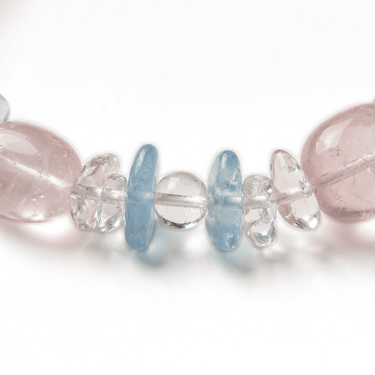 Handmade Natural Rose Quartz & Aquamarine Bracelet — Original Handmade Bracelet – Natural Rose Quartz, Aquamarine photo 5