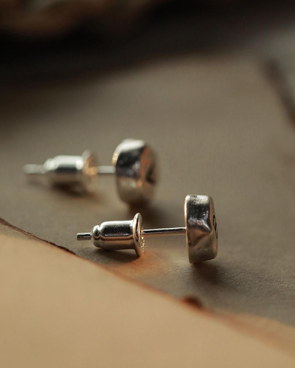 Original Handmade 999 Fine Silver Letter Stud Earrings – Custom Initial Earrings for Men & Women, Mi — Handmade in 999 fine silver, these minimalist letter phot