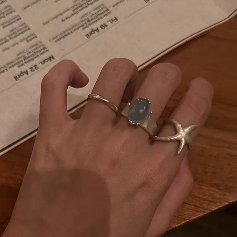 Starfish Handmade S990 Silver Ring – Matte Sandblasted, Adjustable Open Design for Men & Women — A sculptural starfish ring in solid S990 silver photo 6