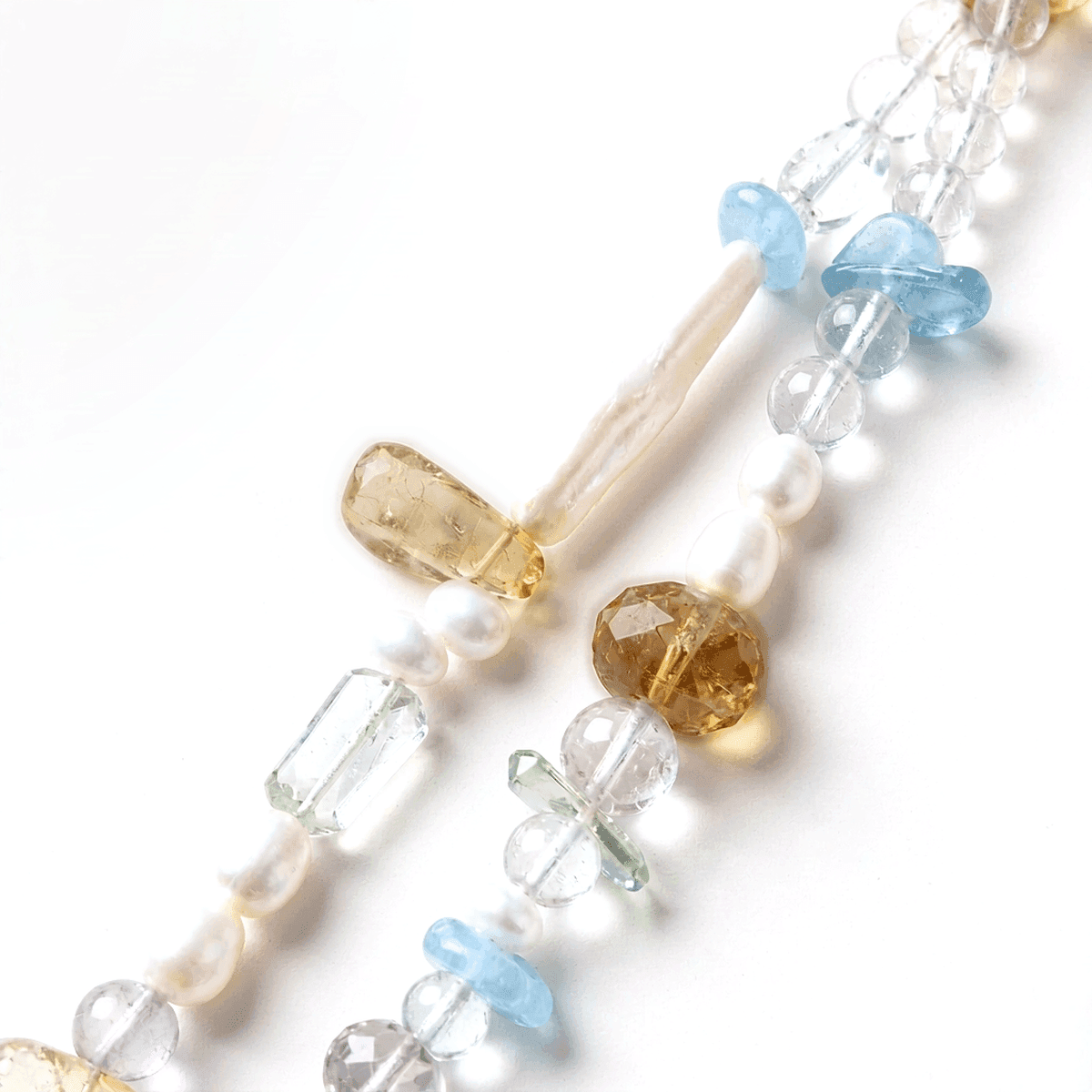 Handmade Vintage Style Mixed Crystal & Baroque Pearl Necklace — A one-of-a-kind handmade necklace featuring a mix photo 4