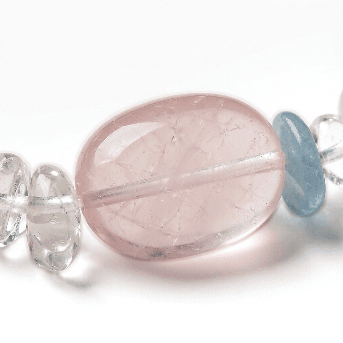 Handmade Natural Rose Quartz & Aquamarine Bracelet — Original Handmade Bracelet – Natural Rose Quartz, Aquamarine photo 4