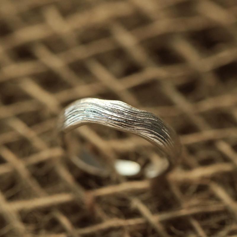Still Waters Handmade 999 Fine Silver Ring – Wave Texture, Open & Adjustable Design for Men & Women — Handmade in 999 fine silver with a flowing photo 9