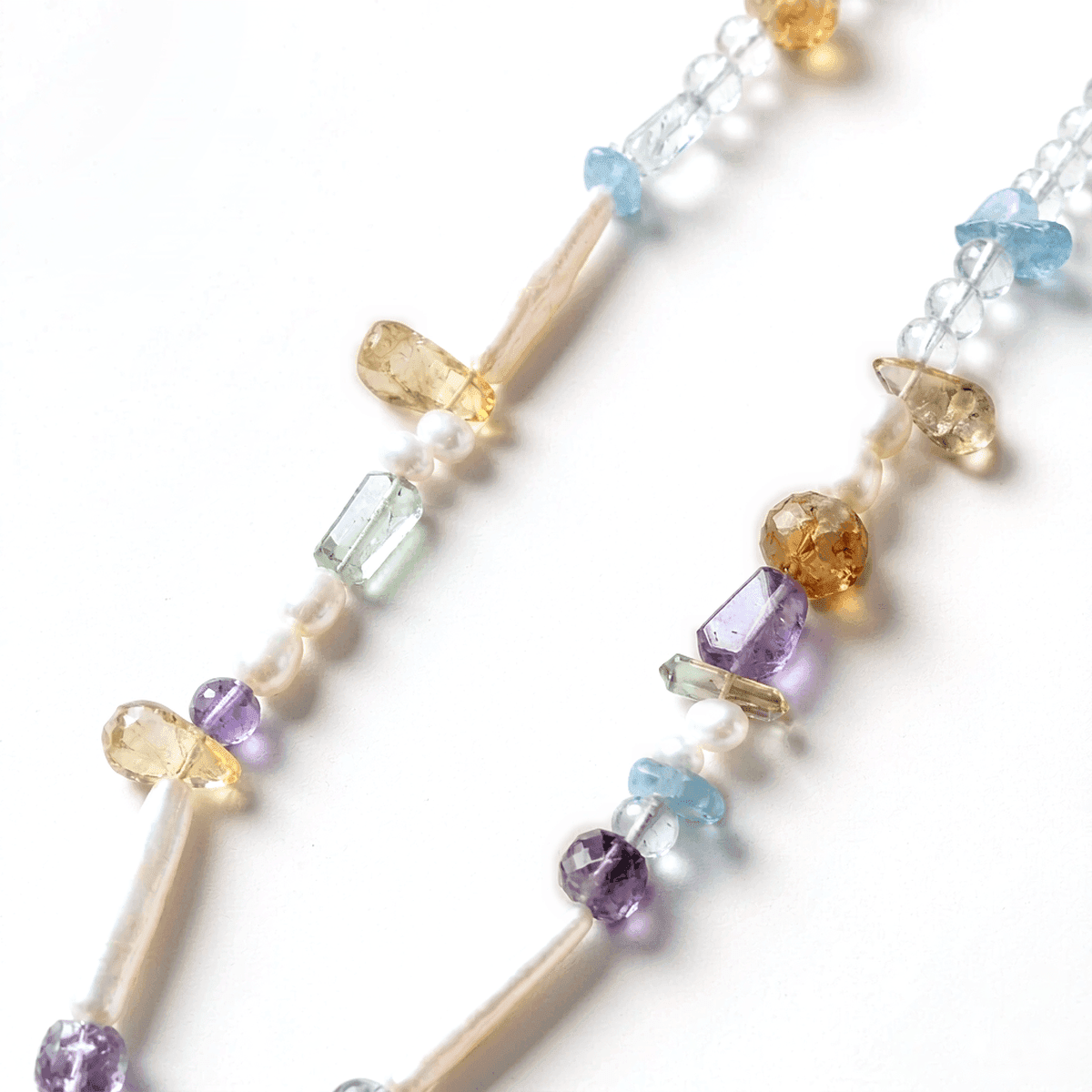 Handmade Vintage Style Mixed Crystal & Baroque Pearl Necklace — A one-of-a-kind handmade necklace featuring a mix photo 5
