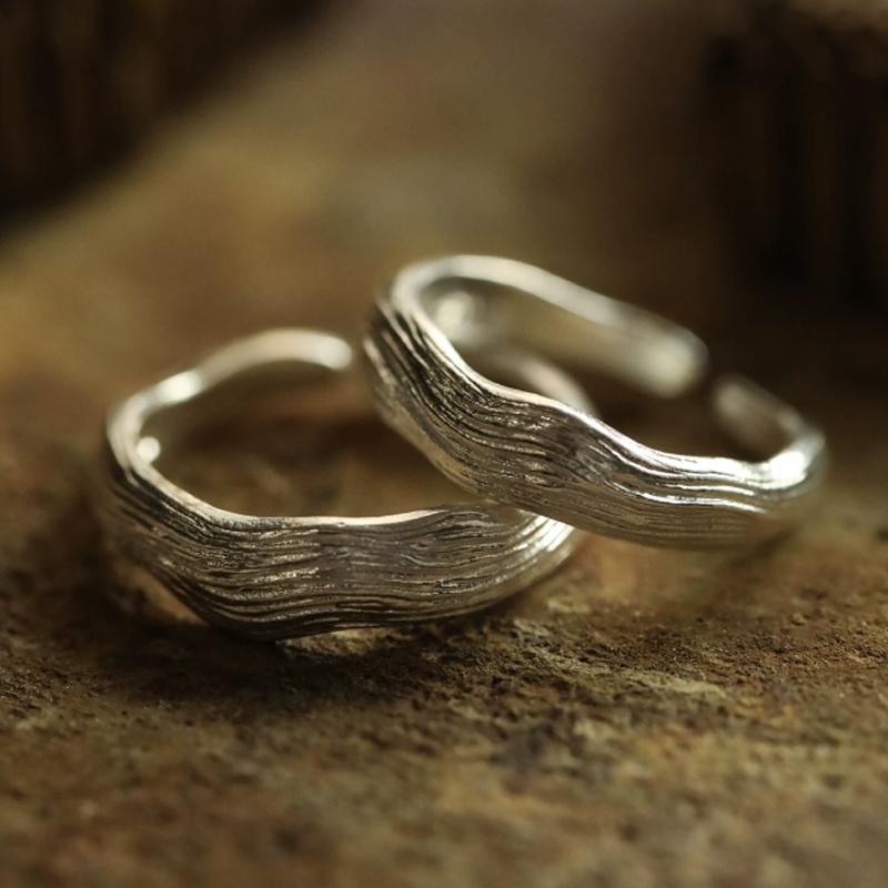 Still Waters Handmade 999 Fine Silver Ring – Wave Texture, Open & Adjustable Design for Men & Women — Handmade in 999 fine silver with a flowing photo 6