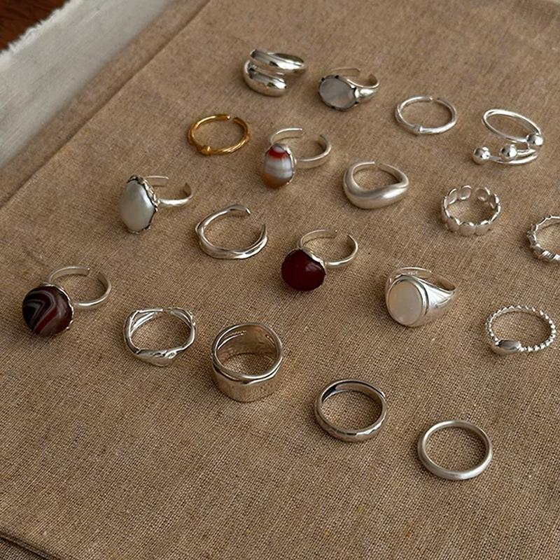 Handmade Sterling Silver Ring Collection – S925/S990 Silver with Pearls & Natural Stones, Open & Adj — A curated collection of handmade S925/S990 sterling silve