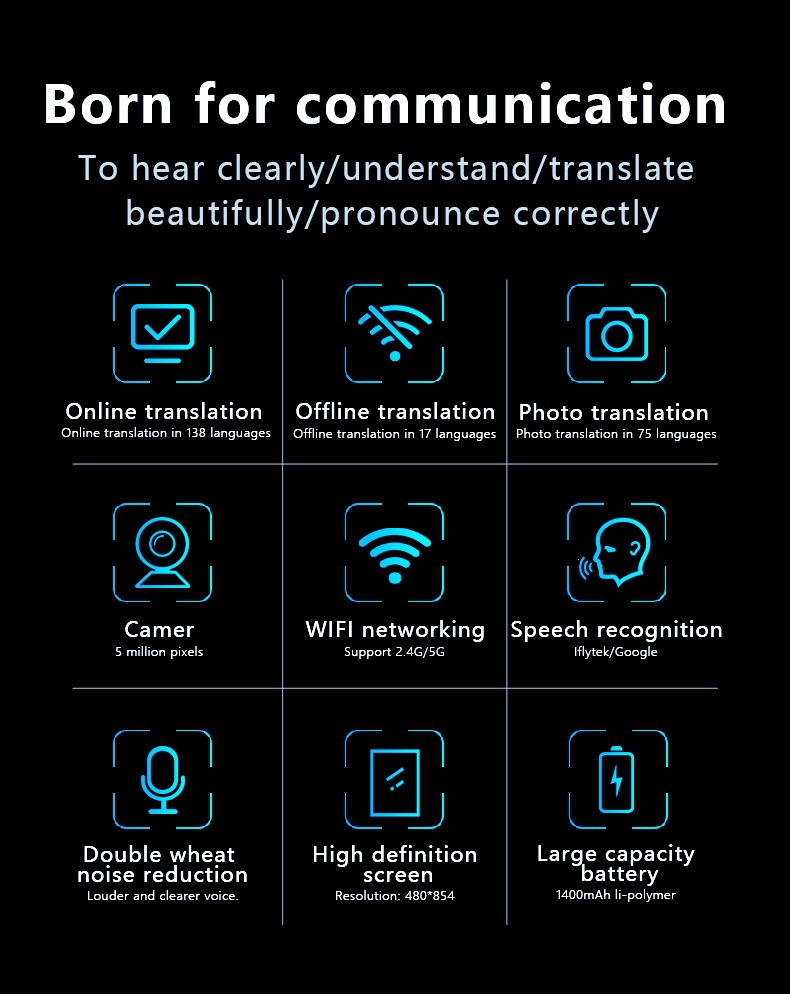 T17 Smart AI Voice Translator — Language Translator Device, 138 Languages Intelligent Foreign Language detail view 2