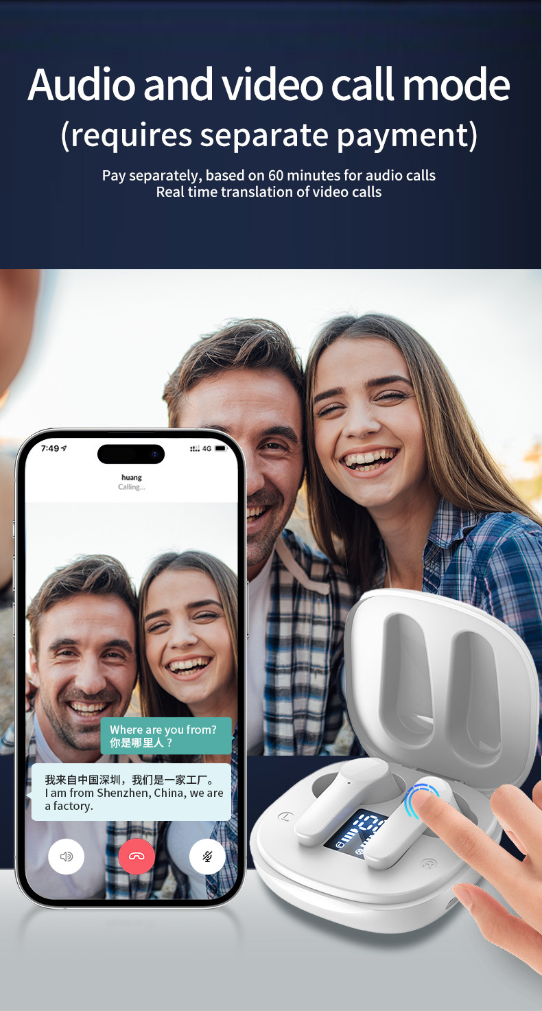 B11 Smart Voice Translation Earbuds — B11 Smart Translator Earbuds – 144 Languages, Real-Time detail view 7