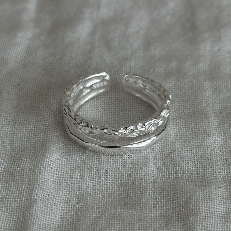 Handmade Silver Ring Collection – Pearl Rings, Open & Closed Designs — Original Handmade Silver Ring Collection – 925/999 Sterling detail view 10
