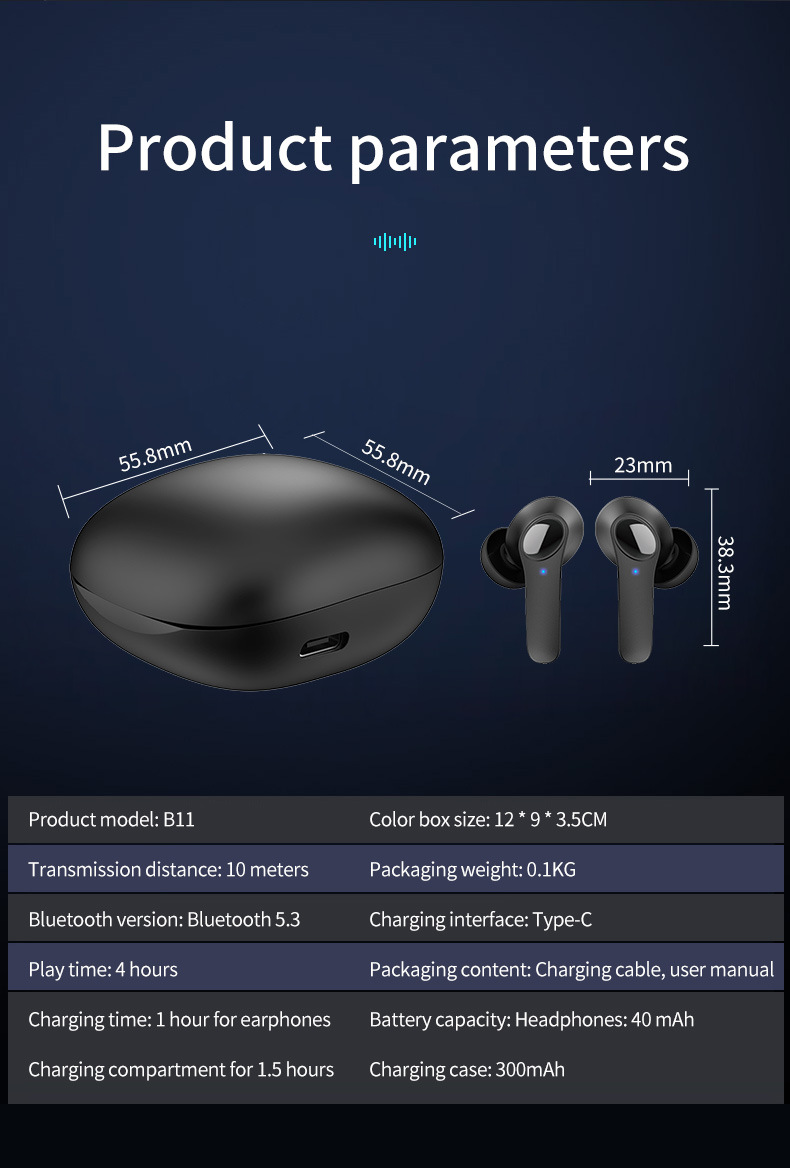 B11 Smart Voice Translation Earbuds — B11 Smart Translator Earbuds – 144 Languages, Real-Time detail view 11
