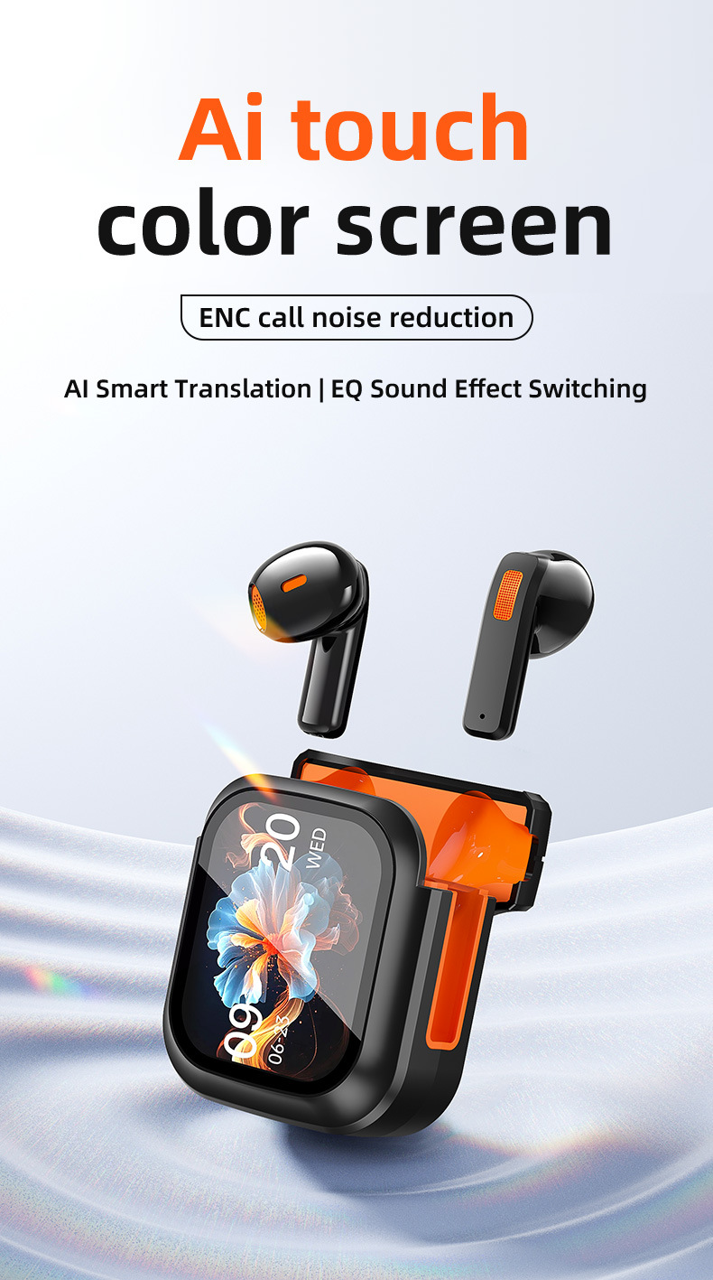 K10 AI Translation Earbuds — K10 AI Translation Earbuds with Touchscreen, Real-Time Language detail view 1