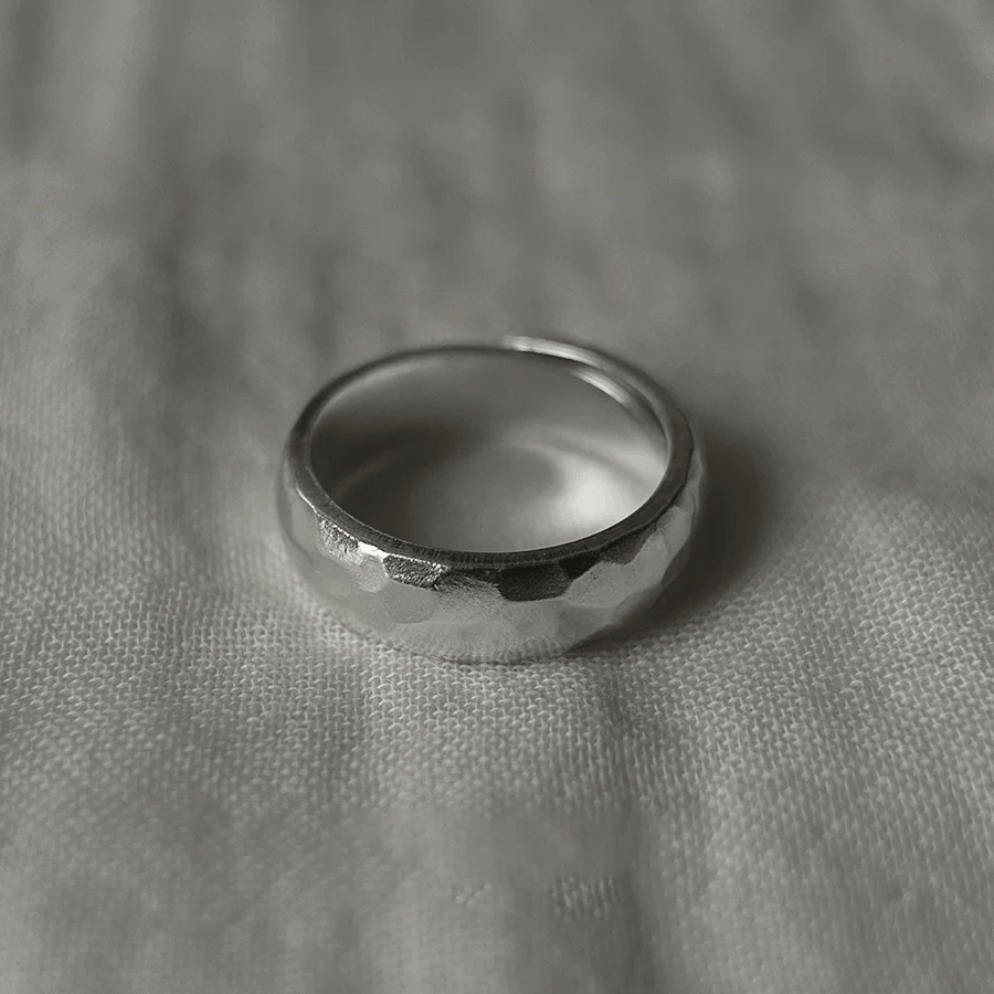 Handmade Silver Ring Collection – Pearl Rings, Open & Closed Designs — Original Handmade Silver Ring Collection – 925/999 Sterling detail view 6